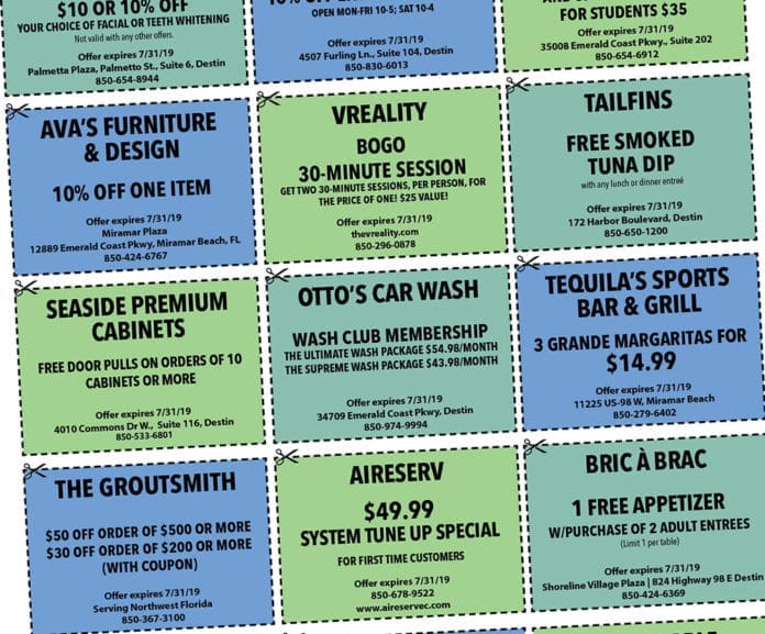 Destin Life Coupons July 2019