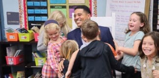 Superintendent Marcus Chambers and kids