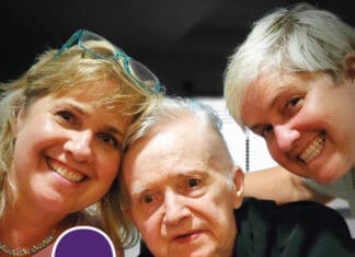 Caregiving for a Loved One With Alzheimer’s Alzheimers Walk Michelle-LeClere-Ferreira-left-Jeanne-Francis-LeClere-center-Lisa-LeClere-right