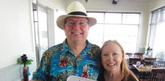 Bill Hembree, actor, with Paula Hilton, founder Act4Mystery