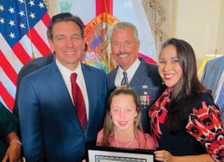 BB Norah Hall FamilyandGovernorDeSantis_WINNERof2023HispanicHertigageMonthEssayContest_10.10.23