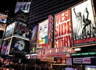 New York, USA - November 07, 2010: Times Square, featured with Broadway Theaters and huge number of LED signs, is a famous symbol of New York City and the United States in Manhattan, New York City.