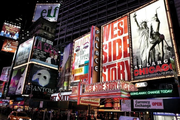 New York, USA - November 07, 2010: Times Square, featured with Broadway Theaters and huge number of LED signs, is a famous symbol of New York City and the United States in Manhattan, New York City.