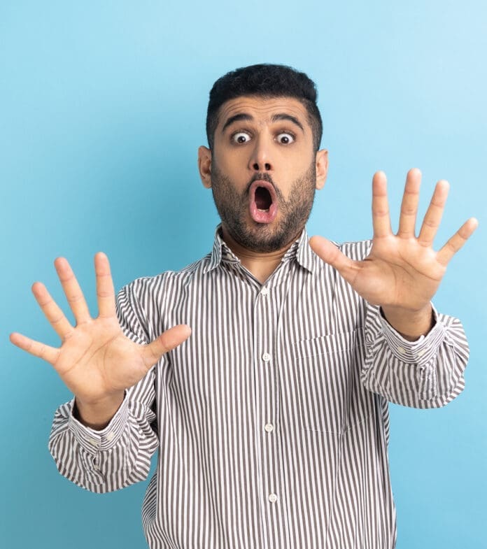 Scared businessman Scared businessman