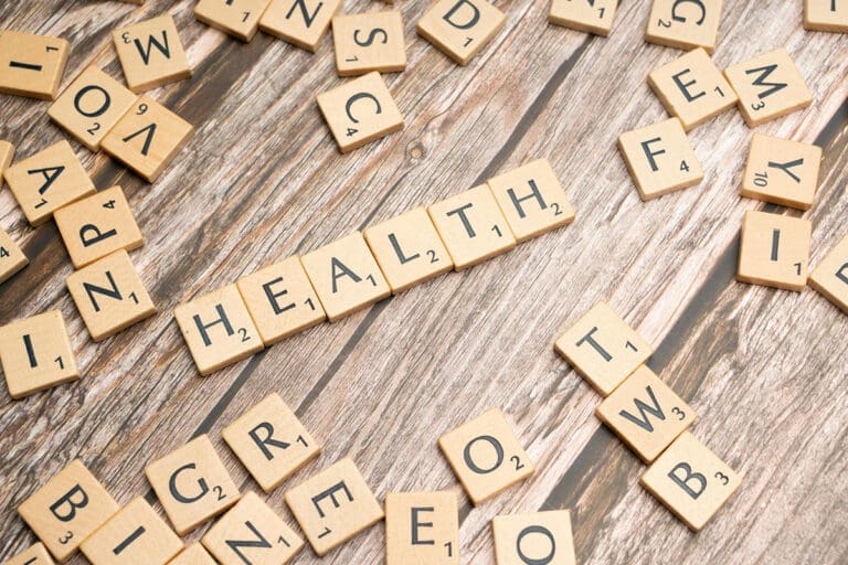 Health in scrabble letters