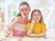 Mother and daughter with glasses