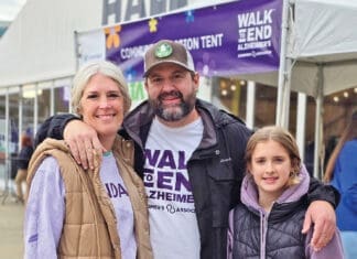 Wal for Alz Brook Batson husband Danny Batson and daughter Eleanor Batson