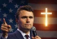 Charlie Kirk mic for poster