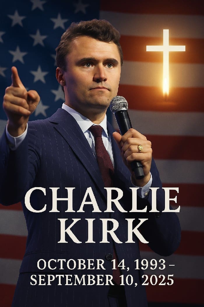 Charlie Kirk mic for poster