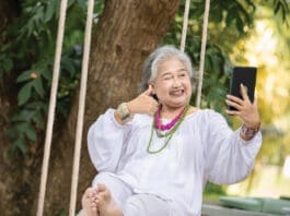 Older lady swining iStock 2168569975