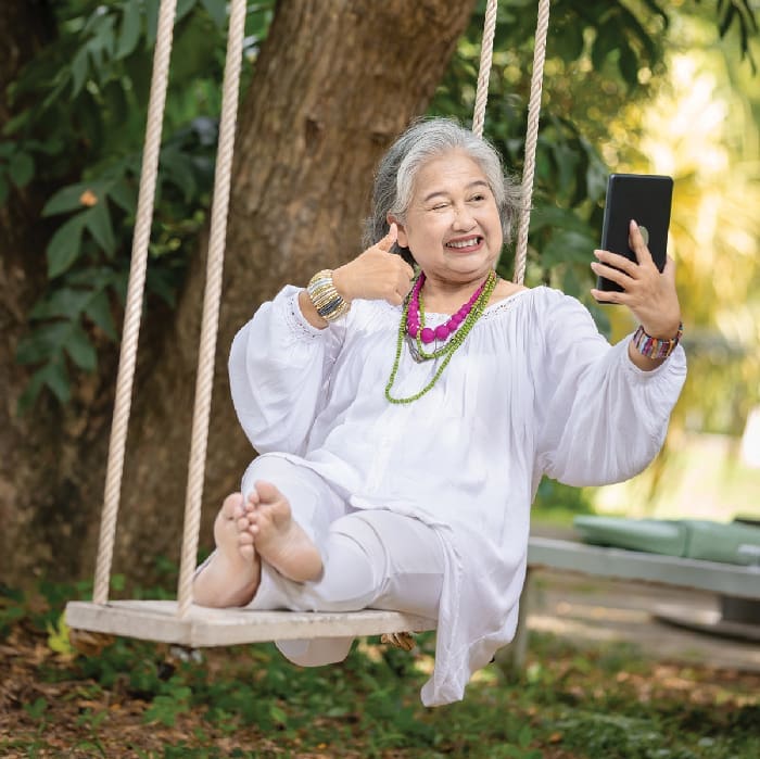 Older lady swining iStock-2168569975 Older lady swining iStock 2168569975