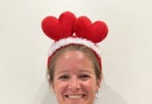 's Day smile with heart hat.