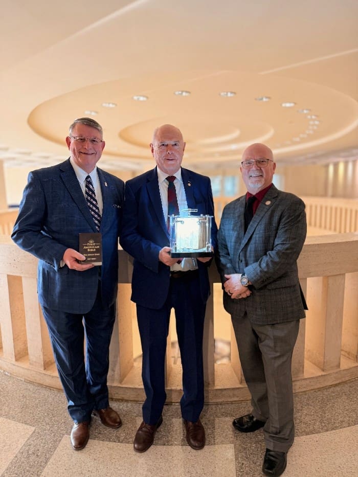 Pastor Chaplain Robert Sutton Representative Patt Maney Doug Stauffer with Original 1782 Aitken Bible Pastor Chaplain Robert Sutton Representative Patt Maney Doug Stauffer with Original 1782 Aitken Bible