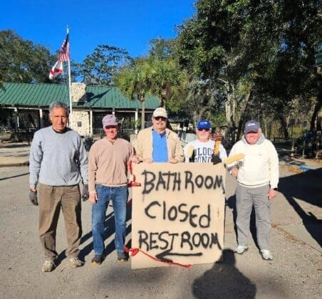 5 Bathroom closed due to painting group