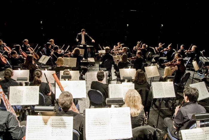 Demetrius Fuller conducting Sinfonia Gulf Coast orchestra sm
