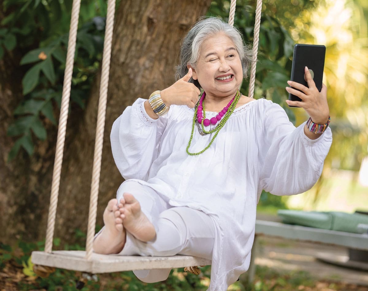 Tortoise Older lady swinging iStock 2168569975